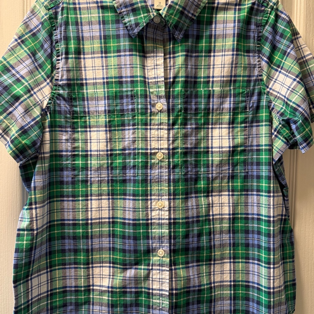 LL Bean plaid camp shirt